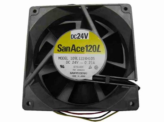 113547 Sanyo Denki 109L1224H105 Server - Square Fan sq120x120x38, 24V 0.21A Sanyo Denki 109L1224H105 Server - Square Fan 