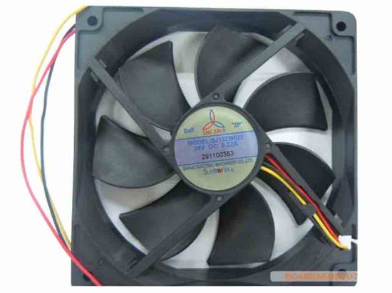 113562 San Jun / Suntronic SJ1225HD2 Server - Square Fan sq120x120x25, 3-wire, 24V 0.22A  San Jun / Suntronic SJ1225HD2 Server - Square Fan 