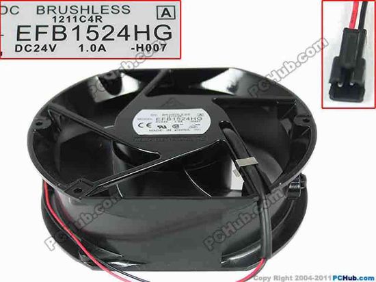 113638 Delta Electronics EFB1524HG Server - Round Fan -H007, sq172x150x50, 24V 1.0A Delta Electronics EFB1524HG Server - Round Fan 