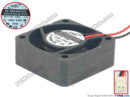 113657 ADDA AD0412LB-D50 Server - Square Fan (T), sq40x40x15, 2-wire, 12V 0.08A  ADDA AD0412LB-D50 Server - Square Fan 