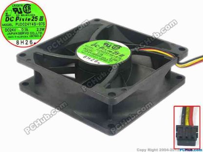 113733 Japan Servo FUDC24Y4S-975 Server - Square Fan sq80x80x25, 3-wire, 24V 0.1A Japan Servo FUDC24Y4S-975 Server - Square Fan 