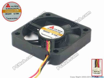 113753 Y.S TECH FD245010MB Server - Square Fan sq50x50x10, 3-wire, 24V 0.10A Y.S TECH FD245010MB Server - Square Fan 