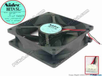 113781 Nidec D09A-24PS2 Server - Square Fan 05B, FH6-1980, sq90x90x25, 3-wire, 24V 0.17A Nidec D09A-24PS2 Server - Square Fan 