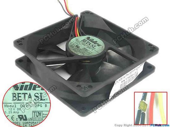 113796 Nidec D09T-12PG Server - Square Fan B, sq90x90x25, 3-wire, 12V 0.25A Nidec D09T-12PG Server - Square Fan 