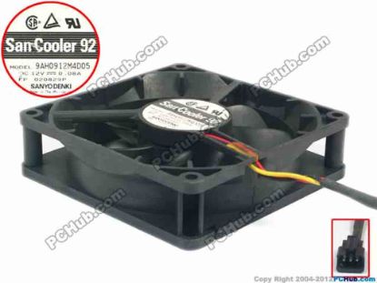 113798 Sanyo Denki 9AH0912M4D05 Server - Square Fan sq90x90x25, 3-wire, 12V 0.08A Sanyo Denki 9AH0912M4D05 Server - Square Fan 