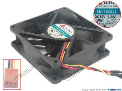 113830 Y.S TECH KM128025LS Server - Square Fan sq80x80x25, 3-wire, 12V 0.09A Y.S TECH KM128025LS Server - Square Fan 