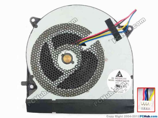 114827 Delta Electronics KSB06105HB Cooling Fan  BK2J, 5V 0.4A, Bare fan Delta Electronics KSB06105HB Cooling Fan