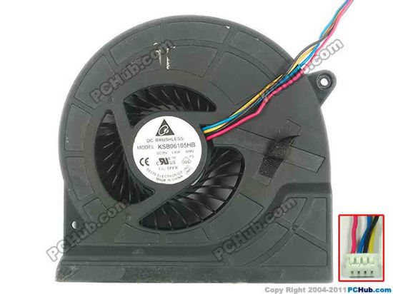 114830 Delta Electronics KSB06105HB Cooling Fan  BA82, 5V 0.4A, Bare fan Delta Electronics KSB06105HB Cooling Fan