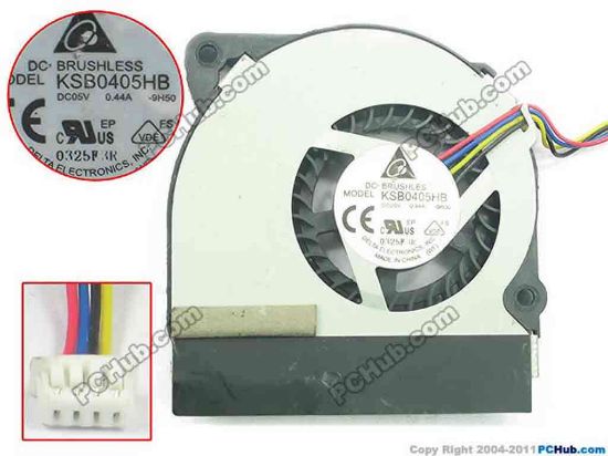 114836 Delta Electronics KSB0405HB Cooling Fan  9H50 5V 0.44A, Bare fan Delta Electronics KSB0405HB Cooling Fan  