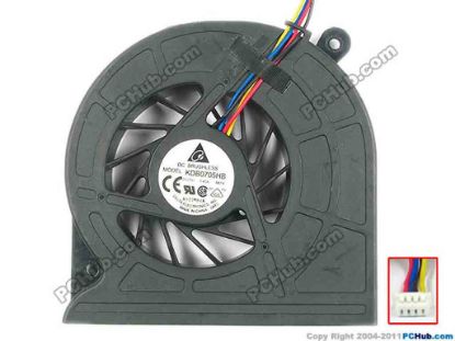 114841 Delta Electronics KSB0705HB Cooling Fan  8A1X, 5V 0.4A, Bare fan Delta Electronics KSB0705HB Cooling Fan  