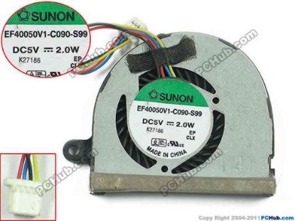 114844 SUNON EF40050V1-C090-S99 Cooling Fan  5V, 2.0W, Bare fan SUNON EF40050V1-C090-S99 Cooling Fan  