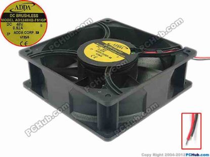 116344 ADDA AD1248HB-F91GP Server - Square Fan DC 48V 0.52A, 120x120X38mm, 2-wire, New ADDA AD1248HB-F91GP Server - Square Fan 