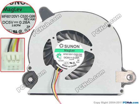 116545 Dell Inspiron 15R 5520 Cooling Fan  MF60120V1-C530-G99, Bare fan Dell Inspiron 15R 5520 Cooling Fan  