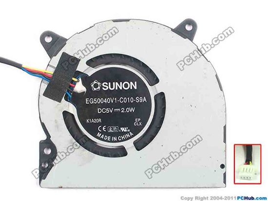 116550 SUNON EG50040V1-C010-S9A Cooling Fan  5V 2.0W, Bare fan SUNON EG50040V1-C010-S9A Cooling Fan  <span style='font: bold 14px/22px tahoma, arial, "hiragino sans gb", 宋体, sans-serif; text-align: left; color: #000000; text-transform: none; text-indent: 5px; letter-spacing: normal; word-spacing: 0px; float: none; display: inline !important; white-space: nowrap; orphans: 2; widows: 2; background-color: #ffffff; -webkit-text-size-adjust: auto; -webkit-text-stroke-width: 0px;'>联想 U300S 风扇</span>