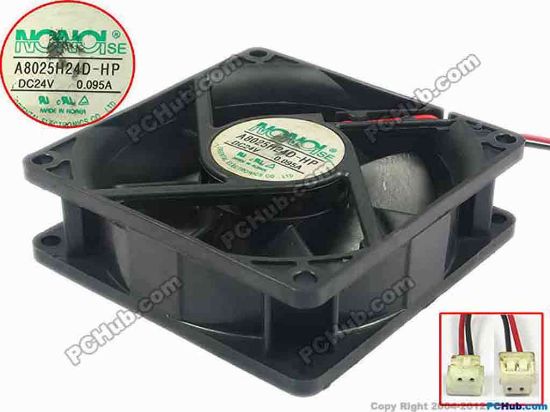 116580 NONOISE A8025H24D-HP Server - Square Fan sq80x80x25, w150x2x2, 24V 0.095A NONOISE A8025H24D-HP Server - Square Fan 