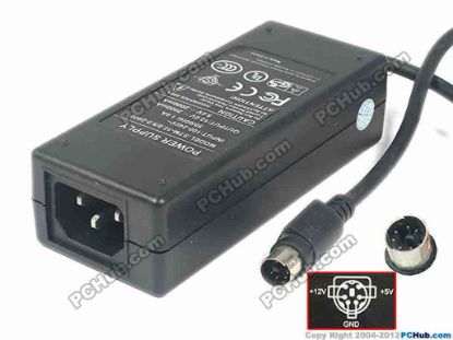 116628 PCH OEM Power AC Adapter 5V-12V 12V 2A, 5V 2A, 6P, P1&2=5V, P5&6=12V, C14, New PCH OEM Power AC Adapter 5V-12V 