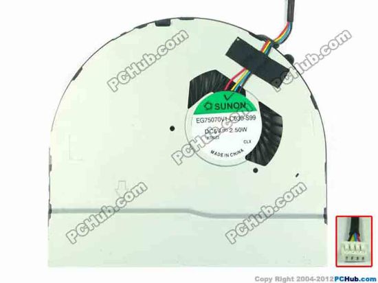 116642 SUNON EG75070V1-C030-S99 Cooling Fan  5V 2.5W, Bare fan SUNON EG75070V1-C030-S99 Cooling Fan  