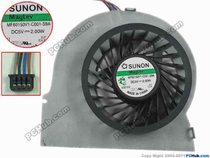 116645 HP EliteBook 8460p Series Cooling Fan  5V 2.00W, Bare fan, New HP EliteBook 8460p Series Cooling Fan  