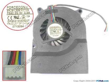 116678 HP TouchSmart IQ504 Series Cooling Fan  F8A0, 5V, Bare fan HP TouchSmart IQ504 Series Cooling Fan