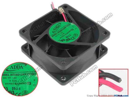 116685 ADDA AG06012HX257001 Server - Square Fan 12V 0.32A, 60X60X25mm 2-wire ADDA AG06012HX257001 Server - Square Fan 