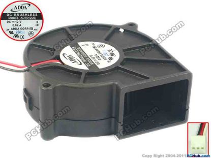 116744 ADDA AD7512UB Server - Blower Fan 12V 0.52A, 75X75X30mm 3-wire, a ADDA AD7512UB Server - Blower Fan 