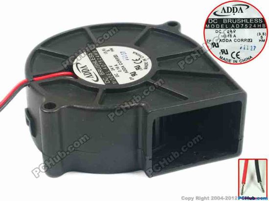 116788 ADDA AD7524HB Server - Blower Fan s, sq75x75x30, 2-wire, 24V 0.16A ADDA AD7524HB Server - Blower Fan 