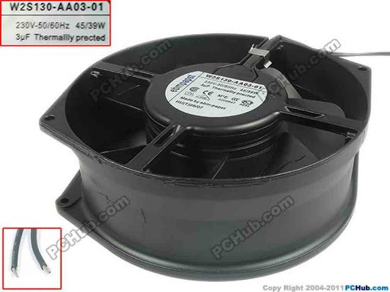 116864 ebm-papst W2S130-AA03-01 Server - Round Fan dia150x150x55, 2-wire, 230V 45W ebm-papst W2S130-AA03-01 Server - Round Fan