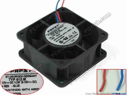 116866 ebm-papst TYP 612 M Server - Square Fan TYP612M, sq60x60x25, 2-wire, 12V 1.3W ebm-papst TYP 612 M Server - Square Fan 