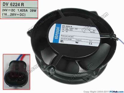 116869 ebm-papst DV 6224 R Server - Round Fan DV6224R,dia172x172x51, 2-wire, 1.625A, 39W ebm-papst DV 6224 R Server - Round Fan 
