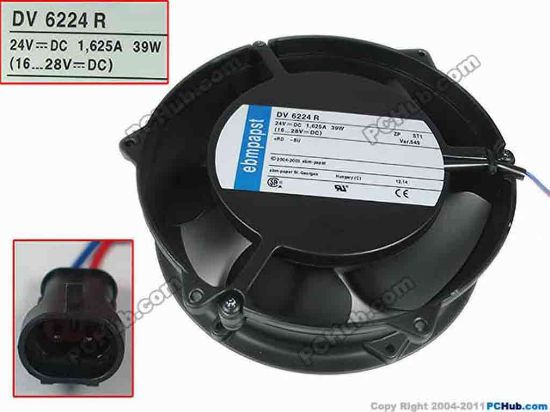 116869 ebm-papst DV 6224 R Server - Round Fan DV6224R,dia172x172x51, 2-wire, 1.625A, 39W ebm-papst DV 6224 R Server - Round Fan 