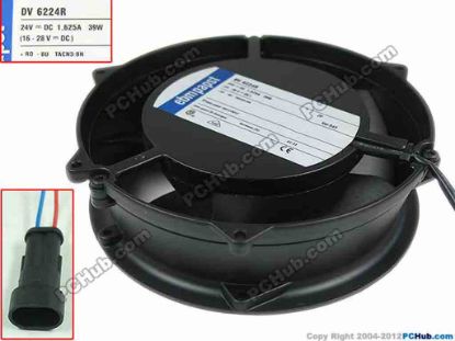 116870 ebm-papst DV 6224 R Server - Round Fan DC 24V 39W, 172x172x51mm ebm-papst DV 6224 R Server - Round Fan 