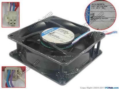 116873 ebm-papst 4114 N/2H7A Server - Square Fan 4114N/2H7A, sq120x120x38, w180x4x4, 24V 3.8A 90W ebm-papst 4114 N/2H7A Server - Square Fan 