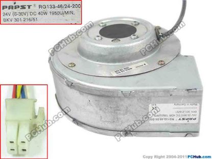 116909 ebm-papst RG133-46/24-200 Server - Blower Fan bw180x170x78, 4-wire, 24V 40W ebm-papst RG133-46/24-200 Server - Blower Fan