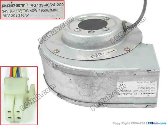 116909 ebm-papst RG133-46/24-200 Server - Blower Fan bw180x170x78, 4-wire, 24V 40W ebm-papst RG133-46/24-200 Server - Blower Fan