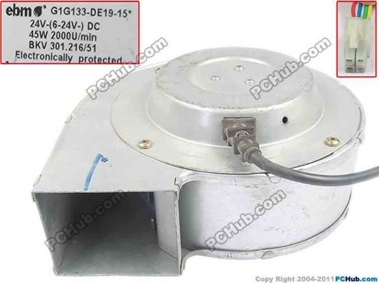 116910 ebm-papst G1G133-DE19-15 Server - Blower Fan bw180x170x82, 4-wire, 24V 45W ebm-papst G1G133-DE19-15 Server - Blower Fan