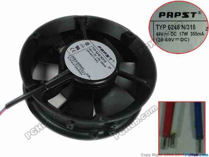 116920 ebm-papst TYP 6248 N/318 Server - Round Fan TYP6248N/318, 3-wire, 48V 17W ebm-papst TYP 6248 N/318 Server - Round Fan 