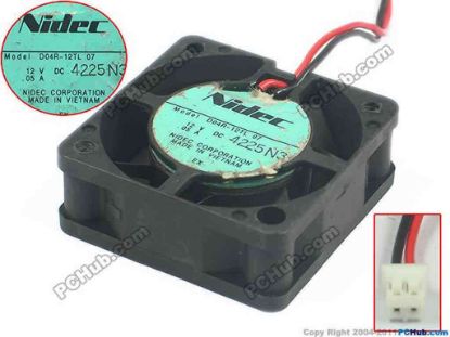117001 Nidec D04R-12TL Server - Square Fan 07, sq40x40x15, w45x2x3, 12V 0.05A Nidec D04R-12TL Server - Square Fan 
