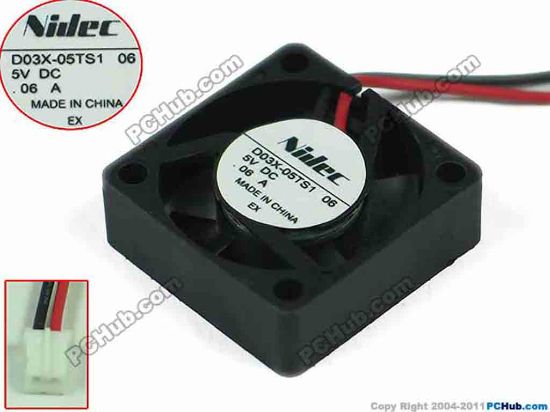 117010 Nidec D03X-05TS1 Server - Square Fan 06, sq30x30x10, 2-wire, 5V 0.06A Nidec D03X-05TS1 Server - Square Fan 