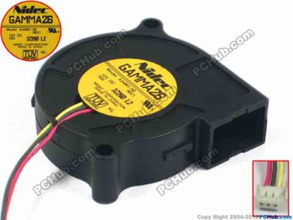 117037 Nidec A34861-58 Server - Blower Fan GAMMA26, NEC1, bw50x50x15, w80x3x3, 12V 0.16A Nidec A34861-58 Server - Blower Fan 