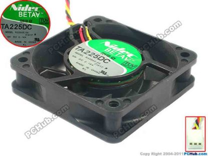 117066 Nidec R33965-58 Server - Square Fan TA225DC, CIS1F, sq60x60x15, w20x3x3, 12V 0.16A Nidec R33965-58 Server - Square Fan 
