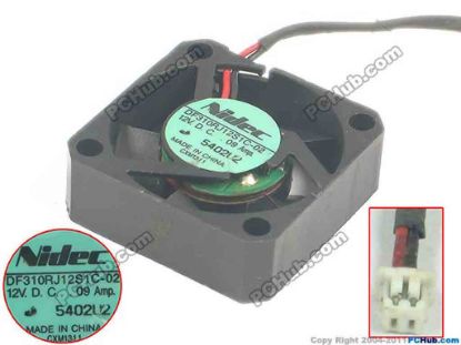 117075 Nidec DF310RJ12S1C-02 Server - Square Fan sq30x30x10, 2-wire, 12V 0.09A Nidec DF310RJ12S1C-02 Server - Square Fan 