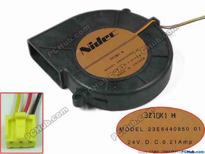 117101 Nidec 23E6440850 Server - Blower Fan 01, bw75x75x15, 3-wire, 24V 0.21A Nidec 23E6440850 Server - Blower Fan 