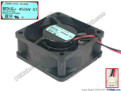 117108 Nidec D06K-12TL Server - Square Fan 15(AX), sq60x60x25, w240x2x2, 12V 0.04A Nidec D06K-12TL Server - Square Fan 