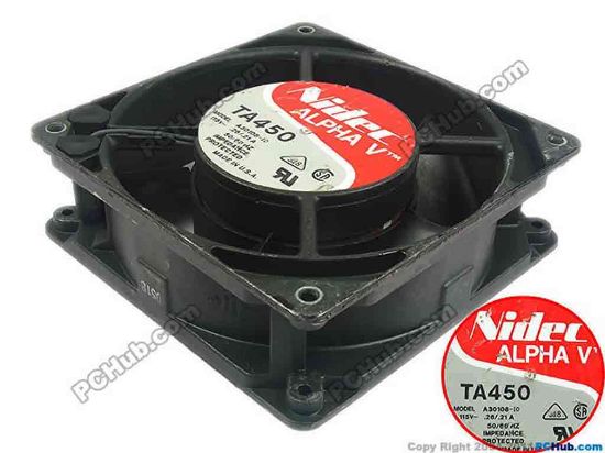 117122 Nidec A30108-10 Server - Square Fan sq120x120x38, 2-pin, 115V 0.26A Nidec A30108-10 Server - Square Fan
