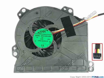 117130 ADDA AB1312HX-AEB Cooling Fan  WJ5, w140x4x4, 12V 0.50A, Bare fan ADDA AB1312HX-AEB Cooling Fan  