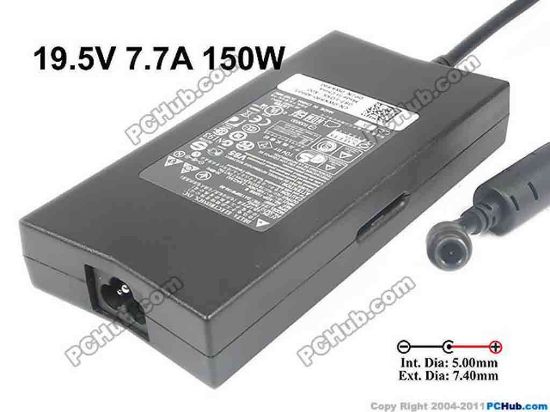 117225 Dell Alienware M14x AC Adapter - NEW Original 19.5V 7.7A, Barrel 7.4/5.0mm With Pin, 3-Prong Dell Alienware M14x AC Adapter - NEW Original 