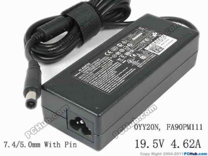 117241 Dell Inspiron 14R (N4110) AC Adapter - NEW Original 19.5V 4.62A, 7.4/5.0mm With Pin, 3-Prong, New Dell Inspiron 14R (N4110) AC Adapter - NEW Original 