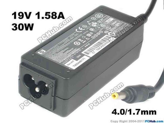 117268 HP Mini 110 Series AC Adapter - NEW Original 19V 1.58A, 4.0/1.7mm, 3-Prong, New HP Mini 110 Series AC Adapter - NEW Original 