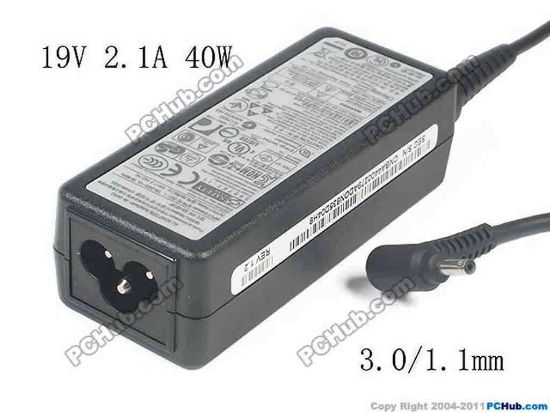 117303 Samsung Laptop NP530U3B ( 530U3B ) AC Adapter - NEW Original 19V 2.1A, 3.0/1.1mm, 3-Prong, New Samsung Laptop NP530U3B ( 530U3B ) AC Adapter - NEW Original 