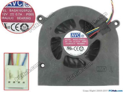 117325 AVC BASA1025R2U Cooling Fan  P005, 12V 0.7A, Bare fan AVC BASA1025R2U Cooling Fan  